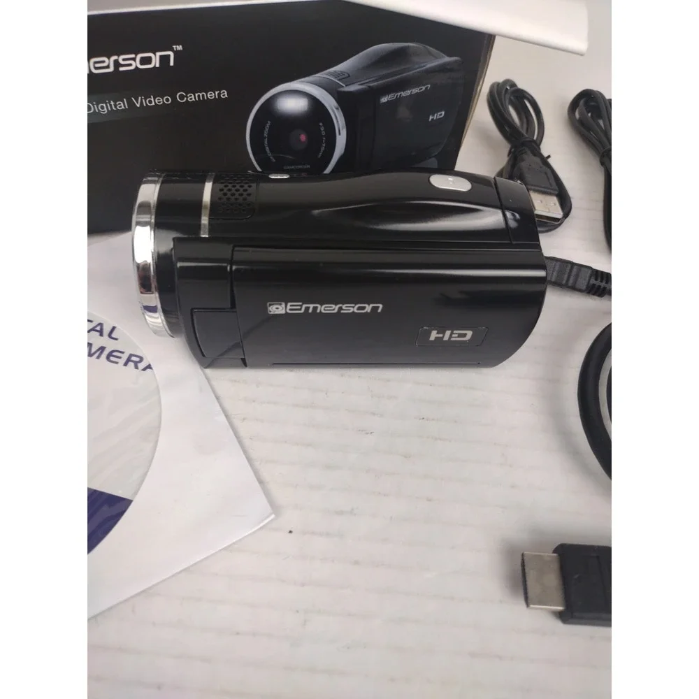 Emerson EVC720 HD 720p Digital Camcorder Tested Working W/Box and Manual